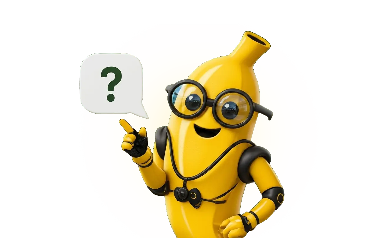LeadBanana Mascot with FAQ